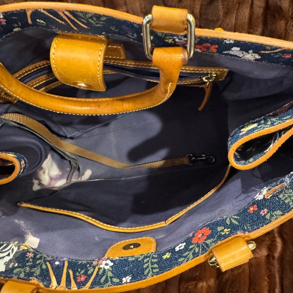 Dooney & Bourke Woodland Floral Tote - Navy and Tan - Picture 3 of 5